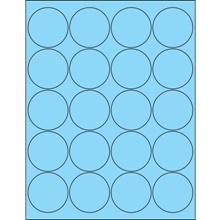 2" Fluorescent Green Circle Laser Labels-20 Labels per Sheet