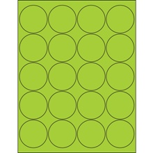 2" Fluorescent Orange Circle Laser Labels-20 Labels per Sheet