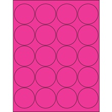 2" Fluorescent Yellow Circle Laser Labels-20 Labels per Sheet