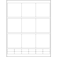 2 3/4 x 2 3/4" Glossy White Rectangle Laser Labels-9 Labels per Sheet