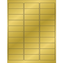 2 5/8 x 1" Gold Foil Rectangle Laser Labels-30 Labels per Sheet
