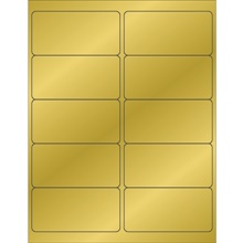 4 x 2" Gold Foil Rectangle Laser Labels-10 Labels per Sheet