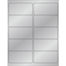 4 x 2" Silver Foil Rectangle Laser Labels-10 Labels per Sheet