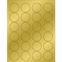 1 5/8" Gold Foil Circle Laser Labels-24 Labels per Sheet