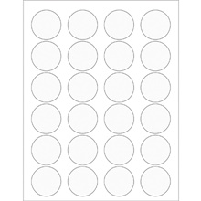 1 5/8" Clear Circle Laser Labels-24 Labels per Sheet
