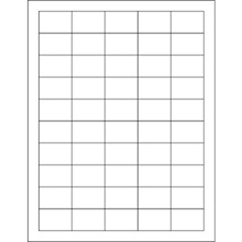 1 1/2 x 1" White Removable Rectangle Laser Labels-50 Labels per Sheet
