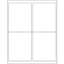 4 x 5" White Removable Rectangle Laser Labels-4 Labels per Sheet