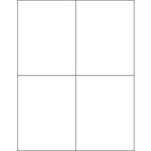 4 1/4 x 5 1/2" White Removable Rectangle Laser Labels-4 Labels per Sheet