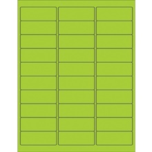 2 5/8 x 1" Fluorescent Green Removable Rectangle Laser Labels-30 Labels per Sheet