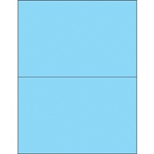 8 1/2 x 5 1/2" Fluorescent Pastel Blue Removable Rectangle Laser Labels-2 Labels per Sheet