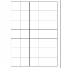 1 1/2 x 1 1/2" EZ Peel White Rectangle Laser Labels-35 Labels per Sheet