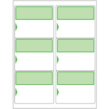Blank 4 x 3 1/3" To/From Labels - Green-6 Labels per Sheet