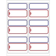 Blank 4 x 3 1/3" To/From Labels - Red/Blue-6 Labels per Sheet