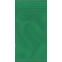 1000-3 x 5" - 2 Mil Green Reclosable Poly Bags