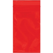 1000-3 x 5" - 2 Mil Red Reclosable Poly Bags