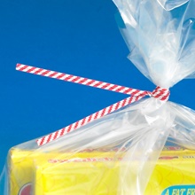 2000-5 x 5/32" Red Candy Stripe Paper Twist Ties