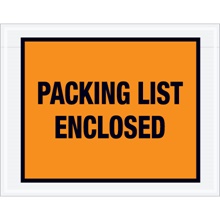 7 x 5 1/2" Orange "Packing List Enclosed" Envelopes