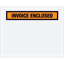 7 x 5 1/2" Orange Panel "Invoice Enclosed" Envelopes