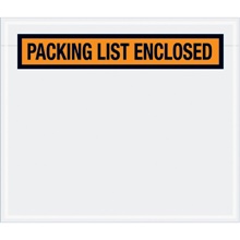 7 x 6" Orange "Packing List Enclosed" Envelopes