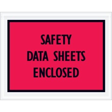 7 x 5 1/2" Red "Safety Data Enclosed" Envelopes