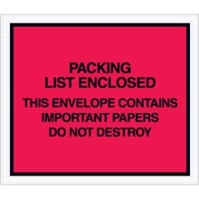 7 x 6" Red "Important Papers Enclosed" Envelopes
