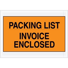 7 x 10" Orange "Packing List/Invoice Enclosed" Envelopes