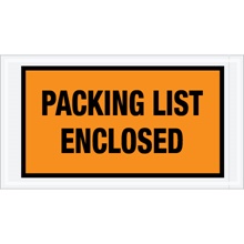 5 1/2 x 10" Orange "Packing List Enclosed" Envelopes