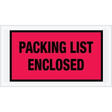 5 1/2 x 10" Red Full "Packing List Enclosed" Envelopes