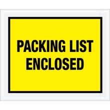 10 x 12" Yellow "Packing List Enclosed" Envelopes