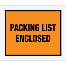 10 x 12" Orange "Packing List Enclosed" Envelopes