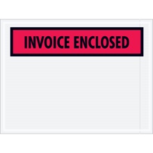 4 1/2 x 6" Red Panel "Invoice Enclosed" Envelopes