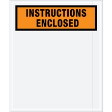 12 x 10" Orange "Instructions Enclosed" Envelopes