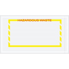 5 1/2 x 10" Yellow Border "Hazardous Waste" Document Envelopes