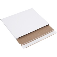 100-10 x 7 3/4 x 1" White Stayflats® Gusseted Mailers