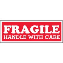 1 1/2 x 4" - "Fragile  - Handle With Care" Labels