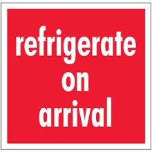 4 x 4" - "Refrigerate On Arrival" Labels