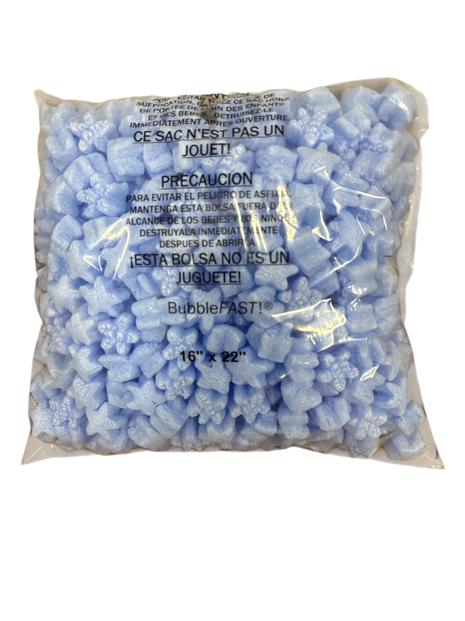 FunPak Blue Stars Packing Peanuts Mini Pack Plant Based Biodegradable Compostable  0.6 cu ft Bag