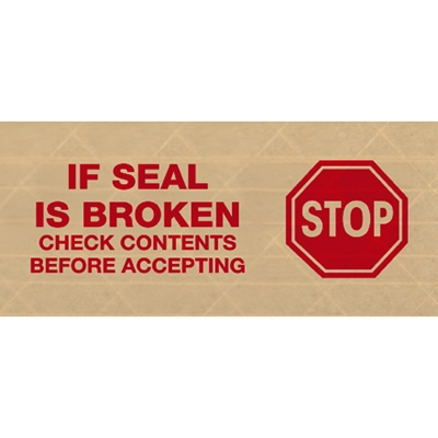 3" x 450' "Stop" Tape Logic® Grade 7500 Messaged Reinforced Water Activated Tape
