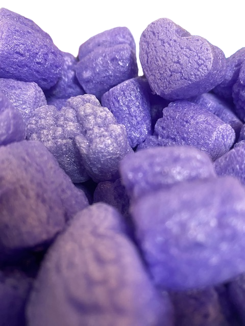 FunPak Purple Hearts Packing Peanuts Mini Pack Plant Based Biodegradable Compostable  0.6 cu ft Bag