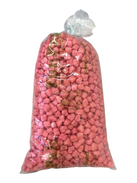 FunPak Red Hearts Packing Peanuts  Plant Based Biodegradable Compostable 1.5  cu ft Bag