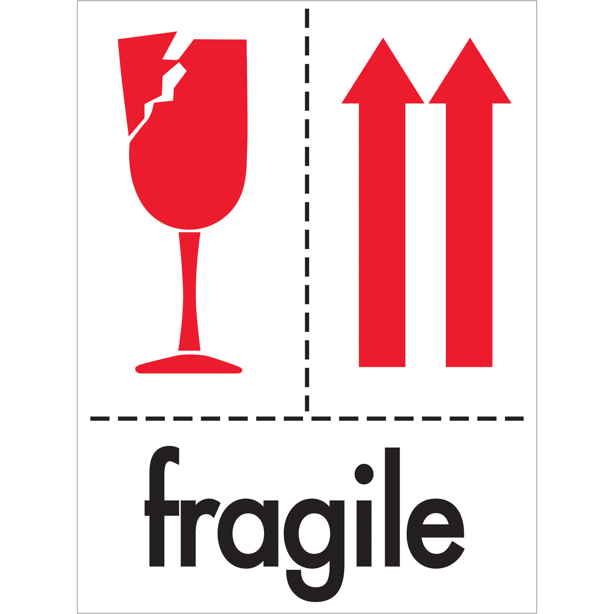 3 x 4" - Fragile Labels