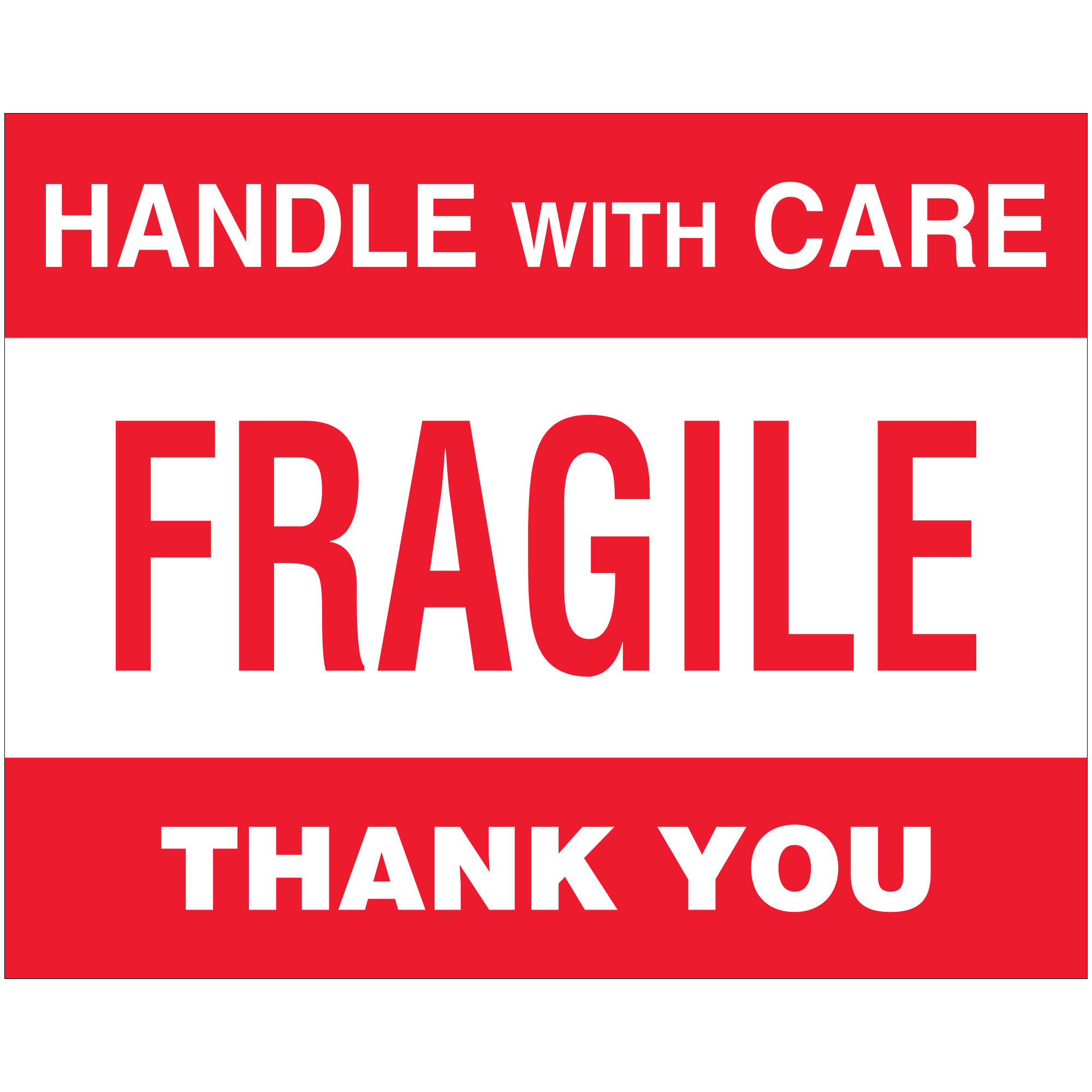 8 x 10" - Fragile - Handle With Care Labels