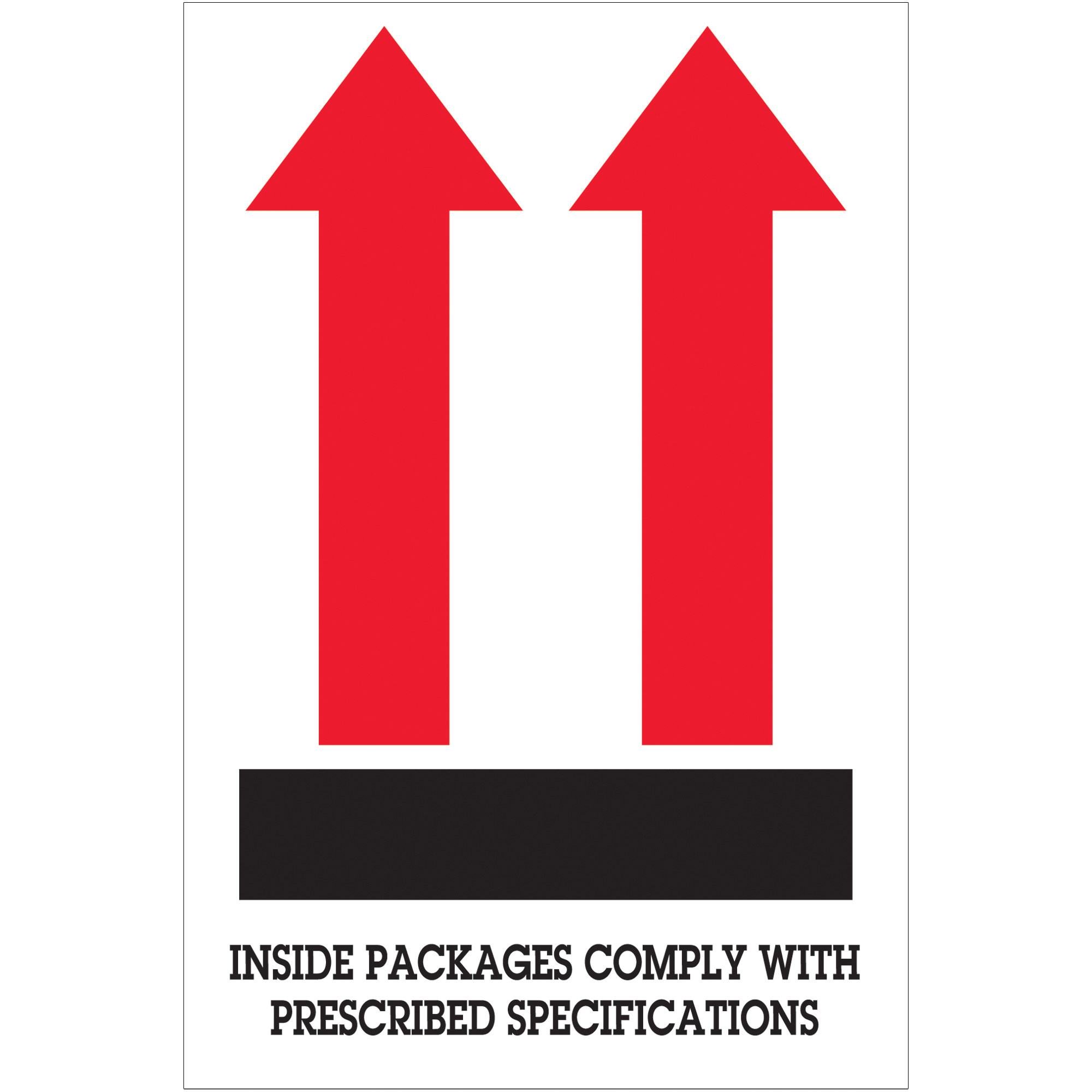 4 x 6" - "Inside Packages Comply" Arrow Labels
