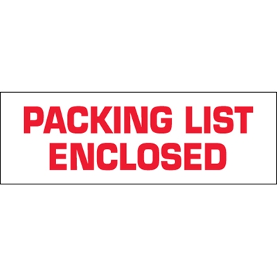 Packing List Enclosed