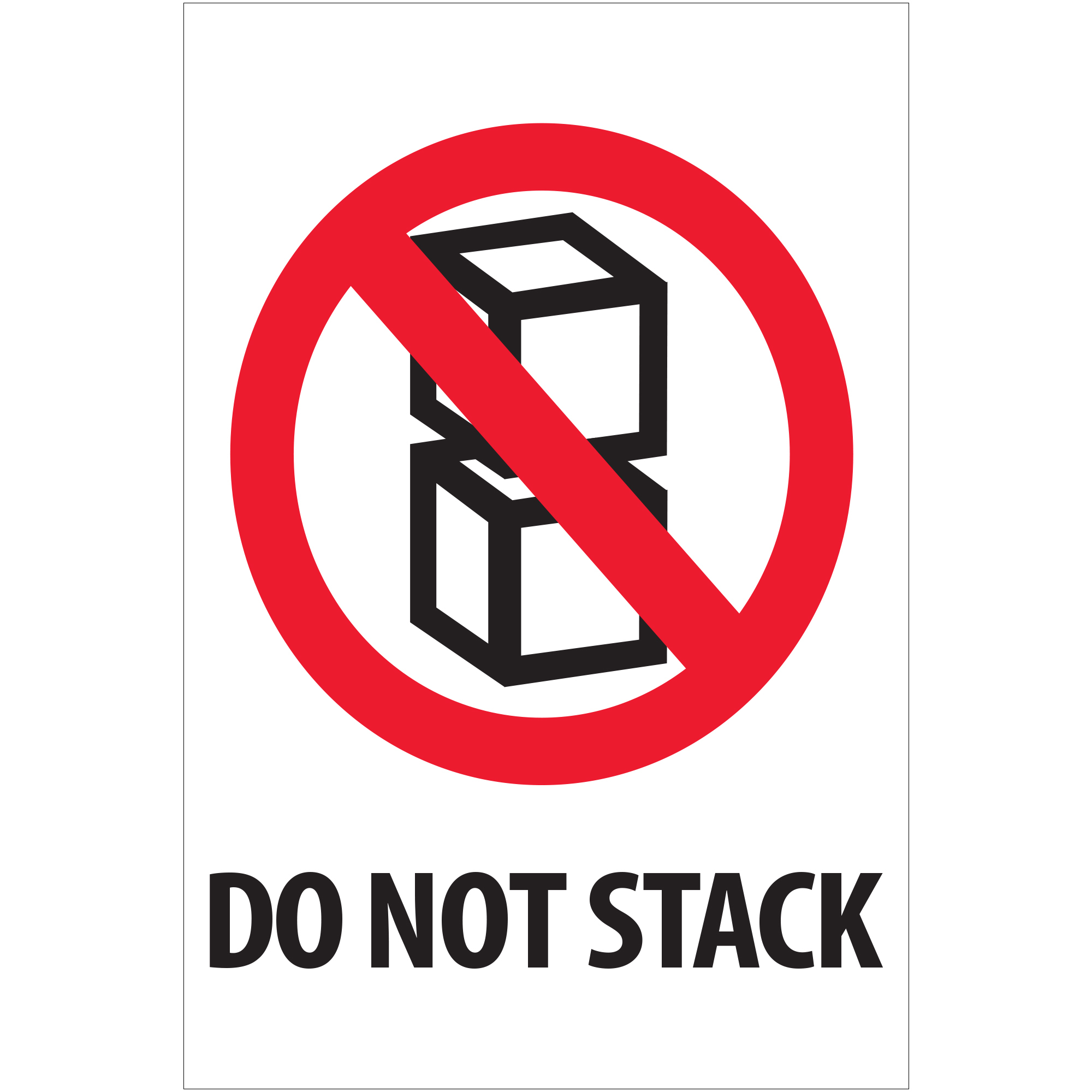 4 x 6 - 4 x 6" - "Do Not Stack" Labels