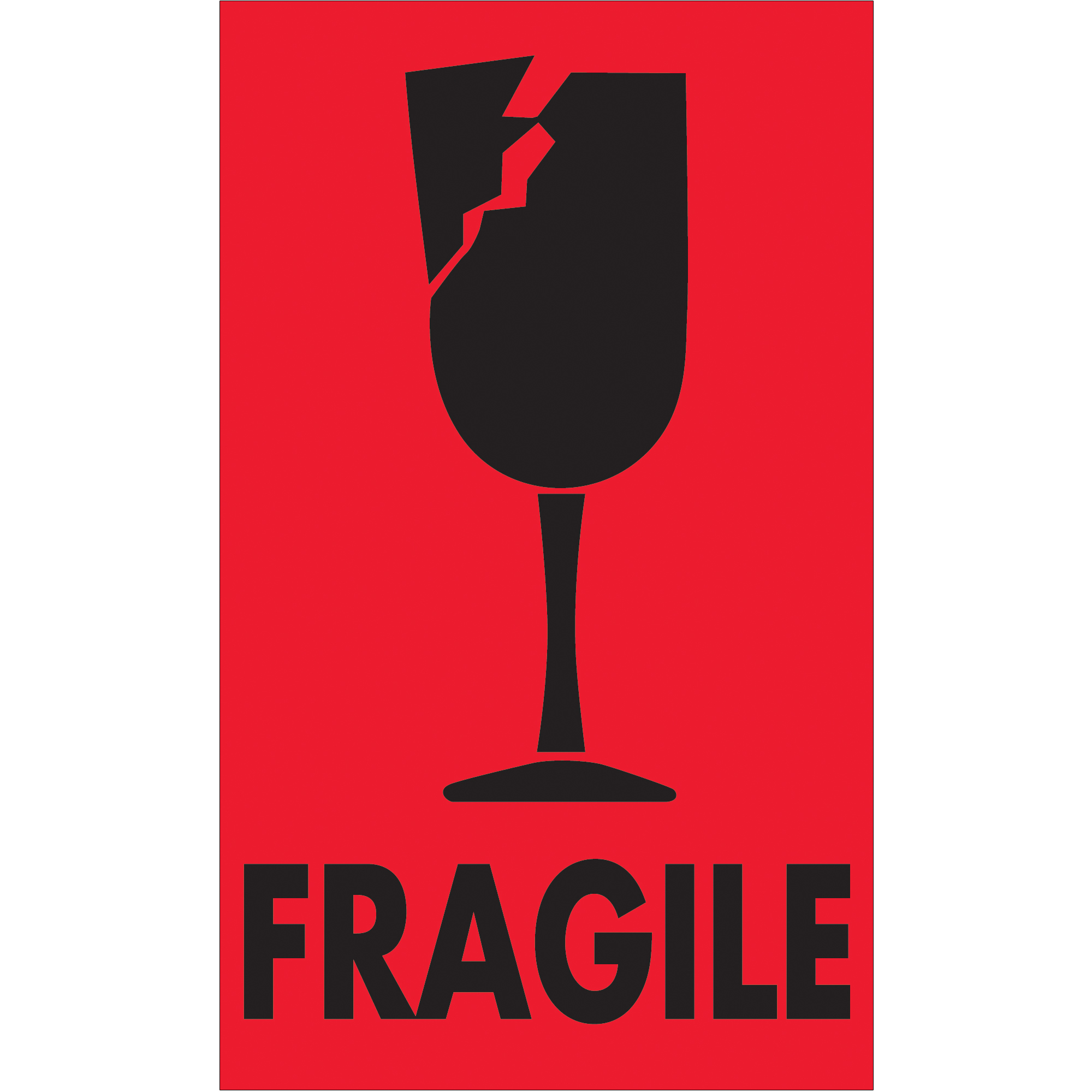 3 x 5" - Fragile (Fluorescent Red) Labels
