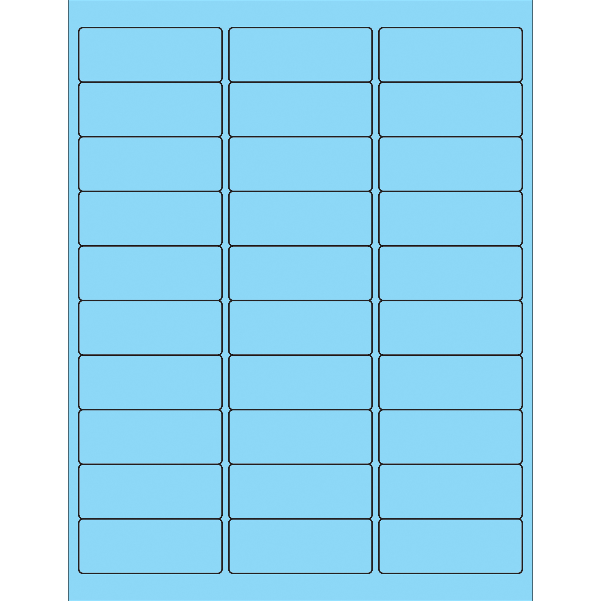 2 5/8 x 1" Fluorescent Removable Rectangle Laser Labels-30 Labels per Sheet