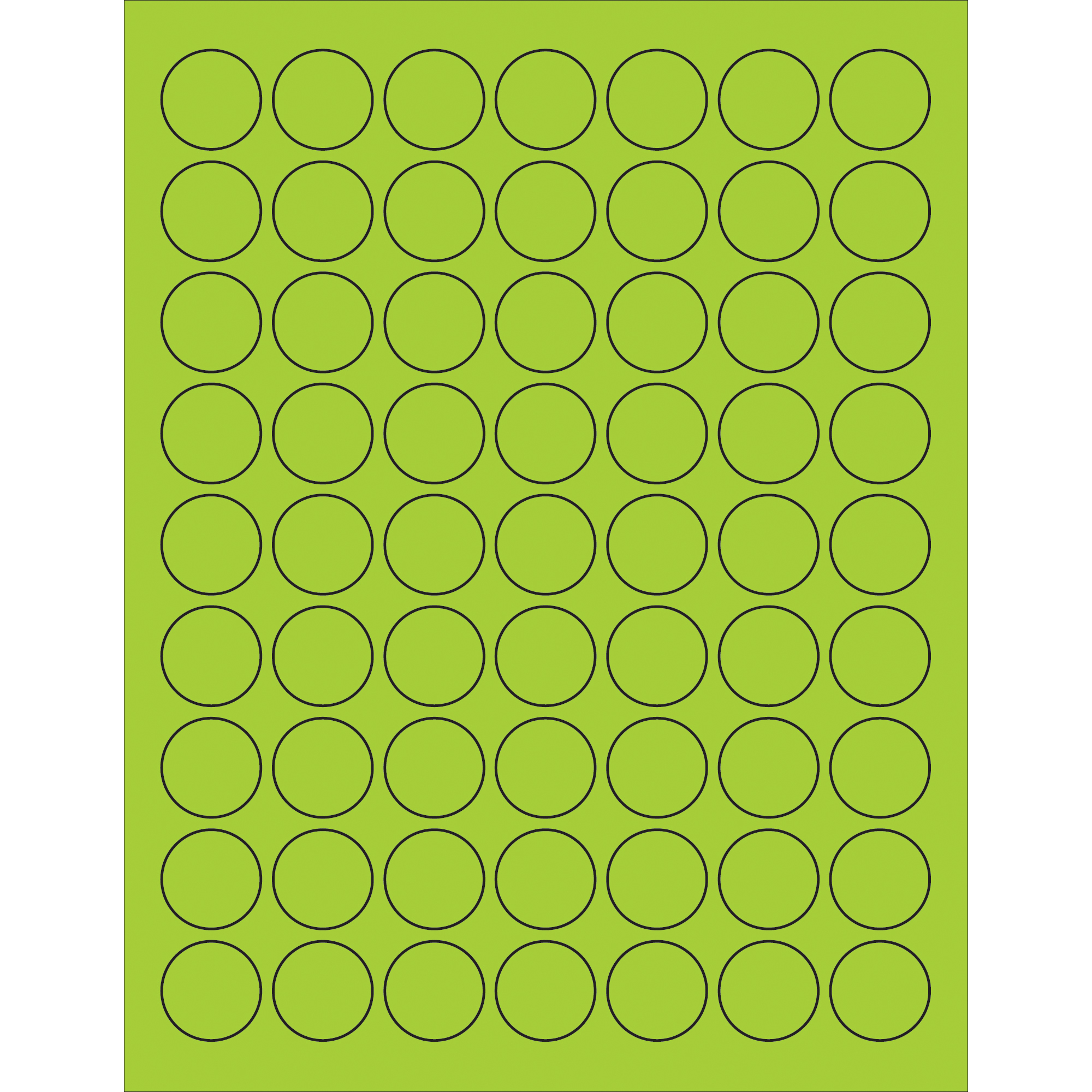 1" Fluorescent Bright Blue Circle Laser Labels-63 Labels per Sheet