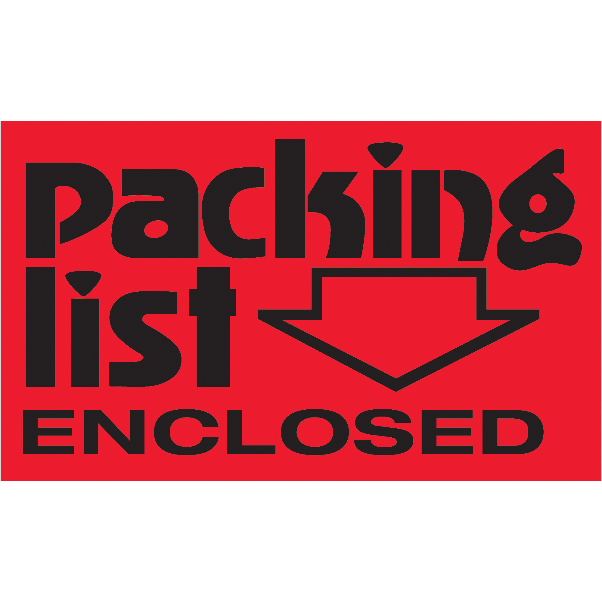 3 x 5" - Packing List Enclosed (Fluorescent Red) Labels