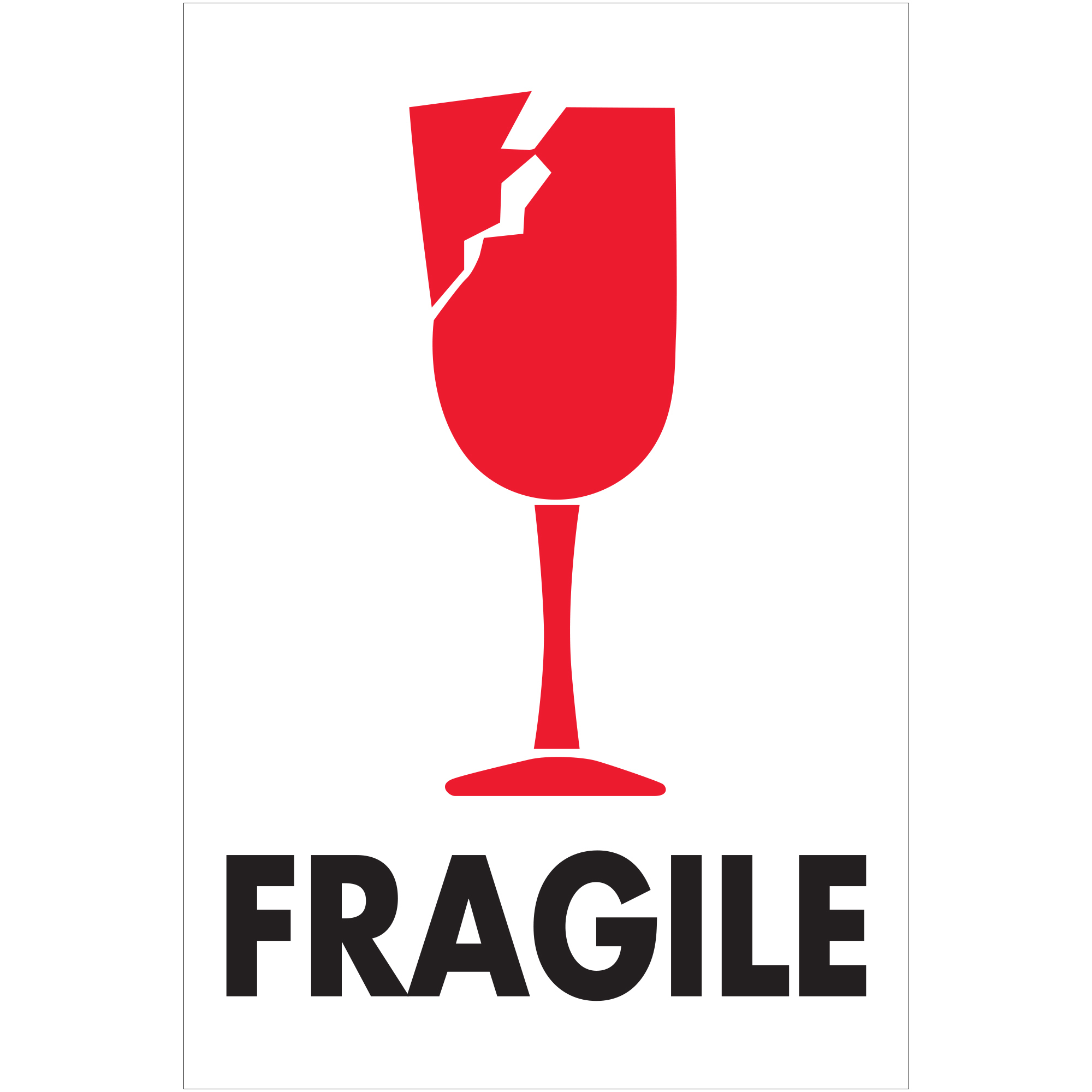 4 x 6" - Fragile Labels